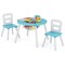Wooden Kids Activity Table Chair Set with Built-In Mesh Storage